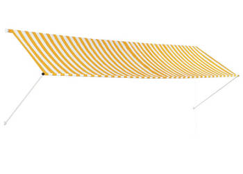 Markiza zwijana 400 x 150 cm żółto-biała WM-143757
