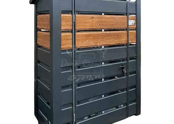 Wiata śmietnikowa 1,5x0,5m - antracyt - jasny orzech ID1140