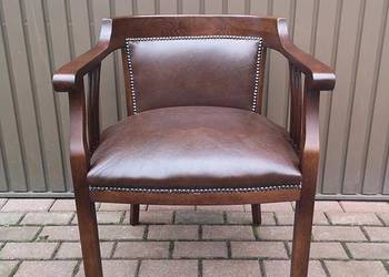 Stary Fotel Krzesło Dębowe Gabinetowe Antyk Po Renowacji.