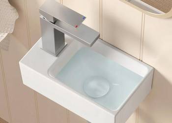 KES Ceramiczna umywalka łazienkowa do mycia rąk 30,5 x 18,5 x 11 cm