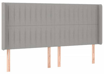 Zagłówek do łóżka z LED jasnoszary 163x16x118/128 cm tkanina WM-3124292