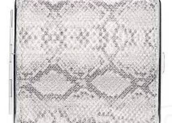 Papierośnica Metalowa Pokryta Skórą z Wzorem Skóry Węża