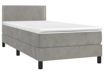 Łóżko Z Materacem Szare Kontynentalne DO Sypialni 90x200 cm WM-3134321