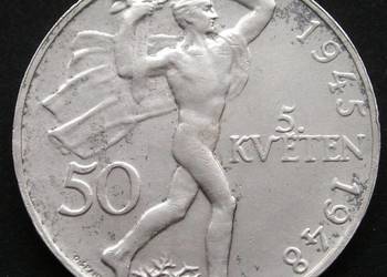 CZECHOSŁOWACJA  50 KORON 1948 - KVETEN - SREBRO