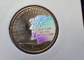 Stare monety 1/4 dolar 2000 New Hampshere USA hologram