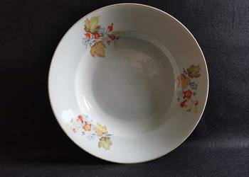 Stary przedwojenny duży głęboki talerz porcelana Ćmielów podwójna sygnatura