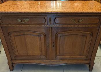 Piękna dębowa komoda,szafka secesyjna z marmurem -sklep Dąbrowa Górnicza