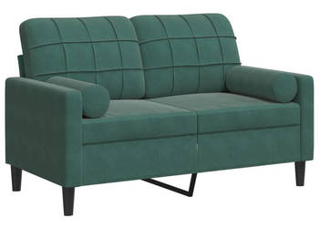 2-osobowa sofa z poduszkami ciemnozielona 120 cm aksamit WM-3278211