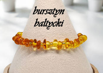 Bransoletka z bursztynu, bursztyn bałtycki polerowany koniak cytryna #932