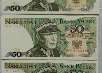 PRL, banknot 50 zł NBP, 1988, seria KH, Karol Świerczewski