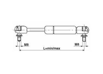 Sprężyna gazowa 165-255 MASSEY FERGUSON, 3385316M91 05398