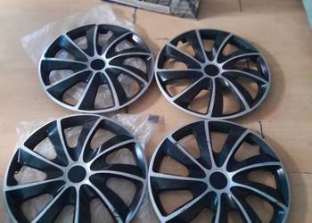 Kołpaki Samochodowe Uniwersalne Komplet 4 Sztuki 16" Czarno-srebrne
