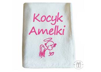 Kocyk dla niemowlaka z imieniem metryczką PREZENT narodziny