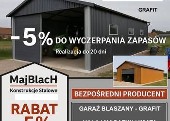 A48-GRAFITOWA Hala - Wiata | Garaż Blaszany| RABAT | PRODUCENT Maj-Blach