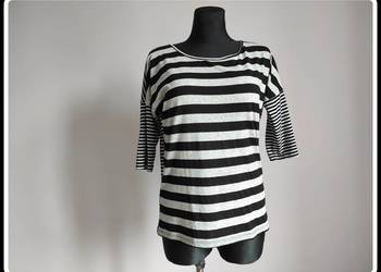 Reserved czarno-szara bluzka w paski oversize 38 M