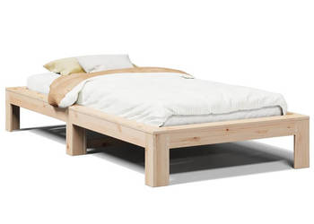 Rama łóżka bez materaca lite drewno sosnowe 90x200 cm WM-855325