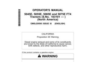 John Deere 5045E 5055E 5065E 5075E instrukcja obsługi PL