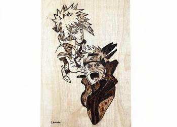 Naruto Minato wypalany w drewnie
