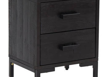 Szafka nocna czarna 36x30x45 cm drewno sosnowe WM-349912