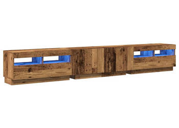Szafka pod TV z oświetleniem LED stare drewno 260x35x40 cm WM-3329167