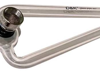 Podwójna Szklana Lufka Cygarniczka D&K z Srebrną Końcówką