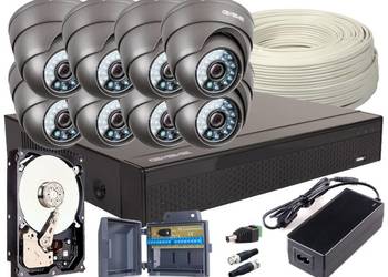 KOMPLETNY ZESTAW 4W1 8x KAMERA FULL HD IR20 noc, REJESTRATOR