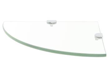 vidaXL Półka narożna z chromowanymi wspornikami, szkło, 25x25 cm(SKU243852)