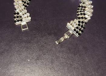 Bransoletka czarno srebrna