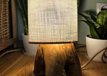 Drewniana lampka handmade w stylu boho