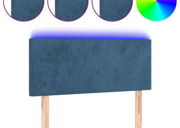 Zagłówek do łóżka z LED ciemnoniebieski 90x5x78/88cm aksamit WM-3121372