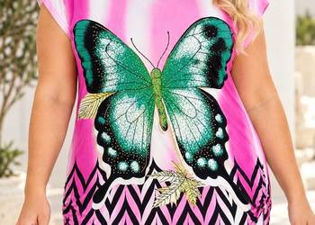Bluzka Dzianinowa z Motylem - Oversize, Uniwersalna biust 126cm