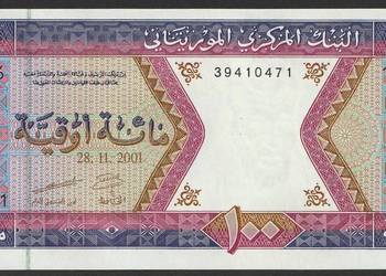 MAURETANIA 100 ouguiya 2001 STAN BANKOWY UNC