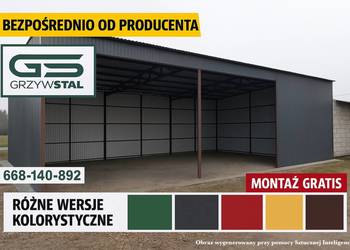 Garaż Blaszany Otwarty /Wiata / Konstrukcja Stalowa  - GRZYWSTAL