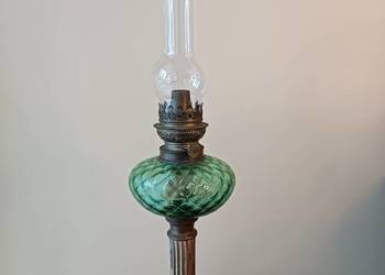 Lampa naftowa kolumnowa mosiądz Francja XIX w.