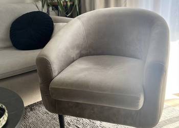 Fotel wypoczynkowy kubełkowy MILTON beżowy tapicerowany_krzesło