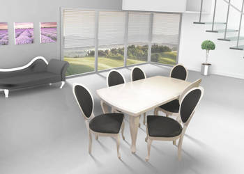 Stół Glamour LUDWIK + 6 krzeseł BONA