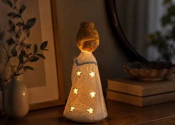 Lampion Komin Anioł Piosenkarz Jullar Ceramiczny Lata 70