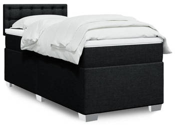 Łóżko kontynentalne z materacem czarne tkanina 80x200 cm WM-3288031