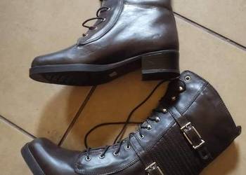 Made in italy Remi botki z naturalnej skóry 37 gorzka czekolada