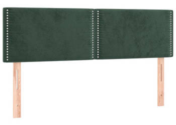 Zagłówki do łóżka 2 szt ciemnozielone 72x5x78/88 cm aksamit WM-345941