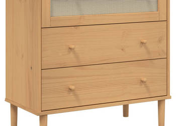Komoda SENJA imitacja rattanu brązowa 80x40x80 cm sosna WM-358022