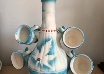 Ceramiczna karafka z 4(2) czarkami 25cm