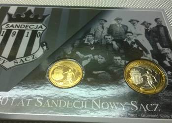 monety Blister 3 i 7 Sączów. 100 lat Sandecji