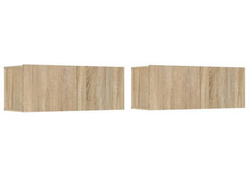 Ścienne szafki TV 2 szt. dąb sonoma 80x30x30 cm WM-804538