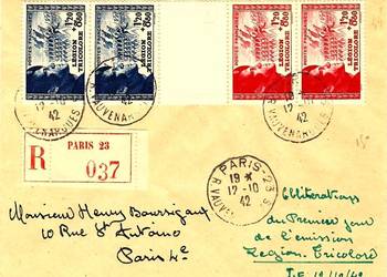 FRANCJA 1942 - "LEGION TRICOLORE" FDC!Gratis wysyłka!