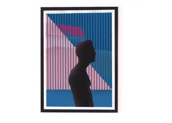 Plakat mężczyzna sylwetka geometryczny 50x70 cm format B2