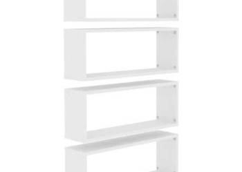 vidaXL Półki ścienne kostki, 4 szt., białe, 60x15x23 cm, pły(SKU:807134)