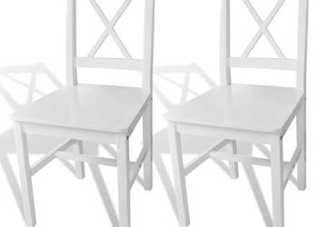 Krzesła stołowe 2 szt. białe drewno sosnowe WM-241510