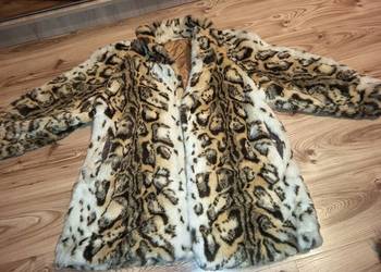 Futro sztuczne piękne w panterkę