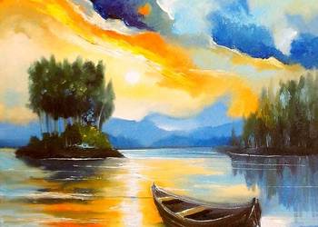 Obraz olejny "Łódź"